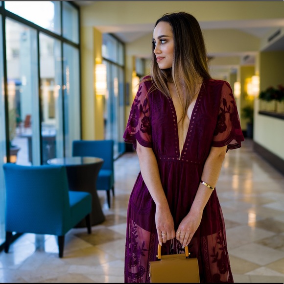 Boohoo burgundy long dress - Picture 2 of 3